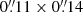 $ 0{{\overset{\prime\prime}{.}}}11 \times 0{{\overset{\prime\prime}{.}}}14 $
