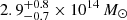 $ 2.9^{+0.8}_{-0.7}\times10^{14}\,{M_{\odot}} $