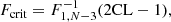 $$ \begin{aligned} F_\mathrm{crit} =F_{1,N-3}^{-1}(2\mathrm{CL} -1) , \end{aligned} $$