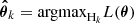 $ \boldsymbol{\hat{\theta}}_k=\mathrm{argmax}_{\mathrm{H}_k}L(\boldsymbol{\theta}) $