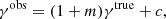 $$ \begin{aligned} \gamma ^\mathrm{obs} = (1+m)\gamma ^\mathrm{true} + c, \end{aligned} $$