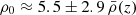 $ \rho_0 \approx 5.5 \pm 2.9 \,\bar\rho(z) $