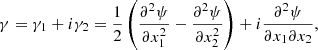 $$ \begin{aligned} \gamma = \gamma _1 +i\gamma _2 =\frac{1}{2}\left(\frac{\partial ^2\psi }{\partial x_1^2} - \frac{\partial ^2\psi }{\partial x_2^2}\right)+i\frac{\partial ^2 \psi }{\partial x_1\partial x_2}, \end{aligned} $$
