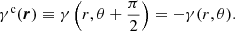 $$ \begin{aligned} \gamma ^\mathrm{c}(\boldsymbol{r}) \equiv \gamma \left(r,\theta +\frac{\pi }{2}\right) = -\gamma (r,\theta ). \end{aligned} $$