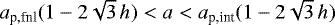 $a_{\textrm{p,fnl}} (1-2\sqrt{3}\, h_{\textrm{}}) < a < a_{\textrm{p,int}} (1-2\sqrt{3}\, h_{\textrm{}})$