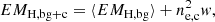 $$ \begin{aligned}&EM_{\mathrm{H,bg+c} }=\langle EM_{\mathrm{H,bg} }\rangle +n_{\rm e,c}^2w, \end{aligned} $$
