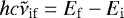 $h c \tilde{\nu}_{\textrm{if}}=E_{\mathrm{f}}-E_{\mathrm{i}}$