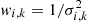 $ w_{i, k}=1/\sigma^2_{i, k} $