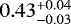 $0.43_{-0.03}^{&#x002B;0.04}$