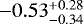 $-0.53_{-0.34}^{&#x002B;0.28}$