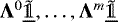 $\bm{\Lambda}^0\underline{\tilde{\mathds{1}}}, \dots{}, \bm{\Lambda}^m\underline{\tilde{\mathds{1}}}$