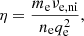 Mathematical equation: $$ \begin{aligned} \eta = \frac{m_{\rm e} \nu _{\rm e,ni}}{n_{\rm e} q_{\rm e}^2}, \end{aligned} $$