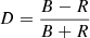 $$ \begin{aligned} D=\frac{ B-R }{ B+R } \end{aligned} $$