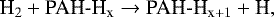 \begin{equation*} \Hg_{2} &#x002B; {{\textrm{PAH-H}_{\textrm{x}}}} \rightarrow {\textrm{PAH-H}}_{\textrm{x}&#x002B;1} &#x002B; \textrm{H}, \end{equation*}