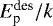 $E^{\textrm{des}}_{\textrm{p}}/k$