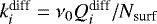 $k^{\textrm{diff}}_i =\nu_0 Q^{\textrm{diff}}_i / N_{\textrm{surf}}$
