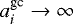 $a^{\textrm{gc}}_i \rightarrow \infty$