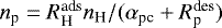 $n_{\textrm{p}} = R^{\textrm{ads}}_{\textrm{H}} n_{\textrm{H}} / (\alpha_{\textrm{pc}}&#x002B;R^{\textrm{des}}_{\textrm{p}})$