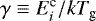$\gamma \equiv E^{\textrm{c}}_i/kT_{\textrm{g}}$