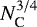 $N_{\textrm{C}}^{3/4}$