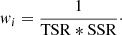 $$ \begin{aligned} w_{i}=\frac{1}{\mathrm{TSR*SSR}}\cdot \end{aligned} $$
