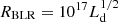 $ R_\mathrm{BLR}=10^{17}L_\mathrm{d}^{1/2} $
