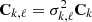 $ \mathbf{C}_{k,\ell}=\sigma_{k,\ell}^2\mathbf{C}_{k} $