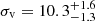 $ \sigma_{\mathrm{v}} = 10.3^{+1.6}_{-1.3} $