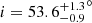 $ i = {53.6_{-0.9}^{+1.3}}^{\circ} $