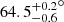 $ {64.5_{-0.6}^{+0.2}}^{\circ} $