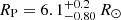 $ R_{\mathrm{P}} = 6.1_{- 0.80}^{+ 0.2}\,R_{\odot} $
