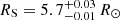 $ R_{\mathrm{S}} = 5.7_{-0.01}^{+0.03}\,R_{\odot} $
