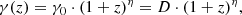 $$ \begin{aligned}&\gamma (z) =\gamma _0\cdot (1+z)^{\eta }=D\cdot (1+z)^\eta , \end{aligned} $$