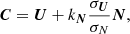 $$ \begin{aligned} \boldsymbol{C} = \boldsymbol{U} + k_{\boldsymbol{N}}\frac{\sigma _{\boldsymbol{U}}}{\sigma _{N}} \boldsymbol{N}, \end{aligned} $$