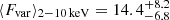 $ \langle{F}_{\mathrm{var}}\rangle_{\mathrm{2-10\,keV}}=14.4^{+8.2}_{-6.8} $