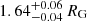$ {1.64}^{+0.06}_{-0.04}\,R_{\mathrm{G}} $