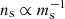 $ n_{\mathrm{s}} \propto m_{\mathrm{s}}^{-1} $