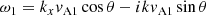 $$ \begin{aligned} \omega _1 = k_x{ v}_{\mathrm{A}1}\cos \theta - ik { v}_{\mathrm{A}1}\sin \theta \end{aligned} $$