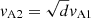 $ \mathit{v}_{\mathrm{A}2}=\sqrt{d}\mathit{v}_{\mathrm{A}1} $