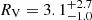 $ R_{\mathrm{V}} = 3.1^{+2.7}_{-1.0} $
