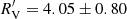 $ R^\prime_{\rm V} = 4.05\pm 0.80 $