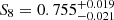 $ S_8=0.755^{+0.019}_{-0.021} $