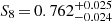 $ S_8\,{=}\,0.762^{+ 0.025}_{-0.024} $