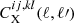 $ C_{\mathrm{X}}^{ij,kl}(\ell,\ell{\prime}) $