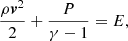 $$ \begin{aligned}&\frac{\rho \boldsymbol{v}^2}{2}+\frac{P}{\gamma -1} = E, \end{aligned} $$