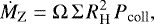 \begin{equation*}\dot{M}_{\textrm{Z}}= \Omega \, \Sigma \,R_{\textrm{H}}^2 \, P_{\textrm{coll}}, \end{equation*}
