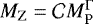 $M_{\textrm{Z}} = \mathcal{C} M_{\textrm{P}}^{\Gamma}$