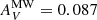 $ A^{\rm MW}_V = 0.087 $