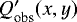 $Q_{\textrm{obs}}&#x0027;(x,y)$