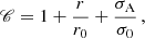 $$ \begin{aligned} \fancyscript {C}=1+\frac{r}{r_0}+\frac{\sigma _{\rm A}}{\sigma _0} \,, \end{aligned} $$